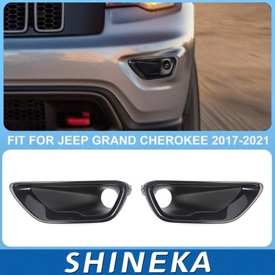 Pair Front Bumper Fog Light Lamp Cover Cap Fit For 2017-2021 Jeep Grand Cherokee