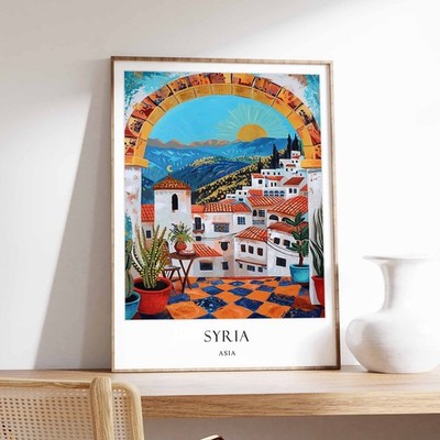 7_Syrien Poster, Islamisches Dekor, Islamische Kunst, Nahostkunst, Syrien Geschenk, Syri