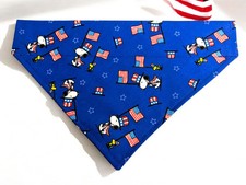 Patriotic 4th of July Dog Bandana Over the Collar Dog Scarf Slide on Bandanna