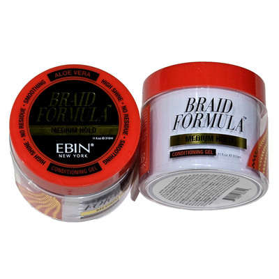 2 Pack Braid Formula Medium Hold Aloe Vera Ebin Conditioning Gel 11oz.
