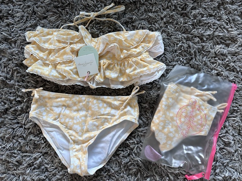 Sweet Honey Size 10 Swimsuits NEW Yellow Floral 2 Piece
