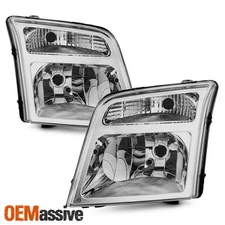 For 2010-2013 Ford Transit Connect Chrome Headlights Pair Driver+Passenger 10-13