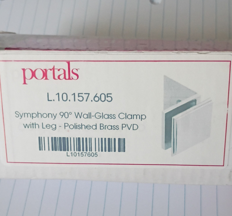 Portals Symphony 90° Wall-Glass Clamp Polished Brass PVD L.10.157.605