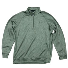 Under Armour Men's Green Heathered Fleece Quarter Zip Pullover XXL Storm Tech