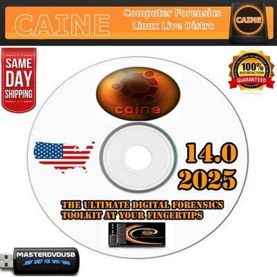Caine Linux 14 Bootable Live Installer DVD   Grade AAA+   Same Day Shipping