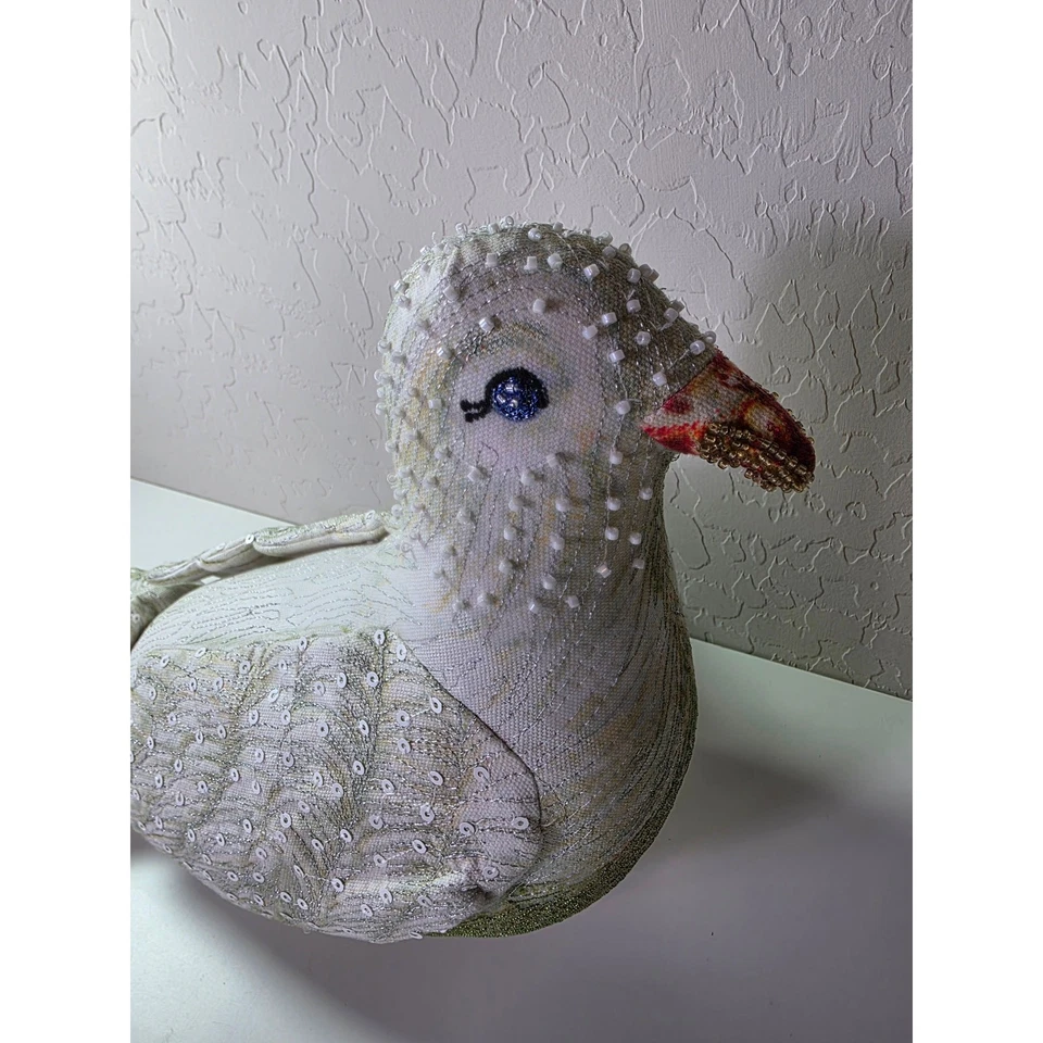 NOVO travesseiro de pelúcia John Derian Dove Sparkling Beaded Target 15"x 8" novo com etiquetas - Imagem 2 de 4