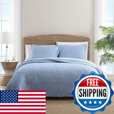 Tommy Bahama - King Quilt Reversible Cotton Bedding Pre-Washed For Added