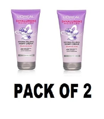 Loreal Hyaluron Moisture Leave-In Night Cream 180ml x 2 Hyaluronic Hair Care