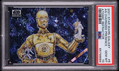 AN OVERSIZED PRESENCE C-3PO 2021 Star Wars Galaxy Atomic Refractor 6 /150 PSA 10