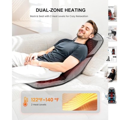 Luxury Back Massager with Heat & Adjustable Lumbar Support for Ultimate Relief
