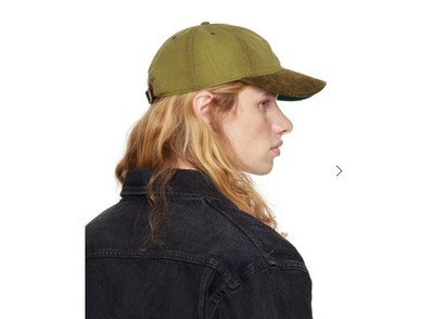 New, Size OS] RRL Double RL Oilcloth Logo Cap Olive Corduroy Trim