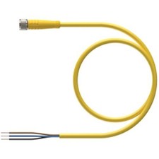 1pc TURCK PKG 3M-4 Cordset, M8 Female to Cut-end, Yellow, 3 cond., 4 meters