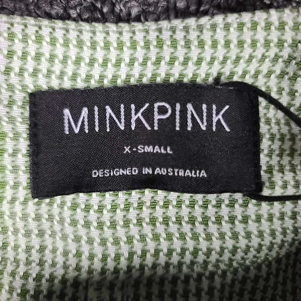 Pantalones Cortos Minkpink Marni Para Mujer XS Verde A Cuadros Chino Elastizados Chic Informales 25x3 Foto 2 de 4