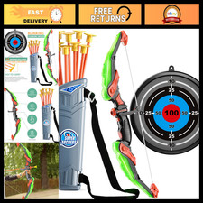 Kids Archery Bow and Arrow Set - LED Light Up, Suction Cup Arrows, Target Quiv
