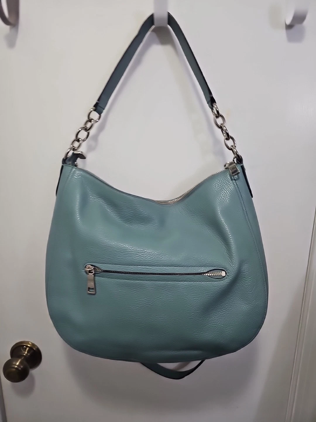 BORSA A TRACOLLA COACH #F58036 ELLE BLU PELLE CIOTTOLI TRACOLLA MESSENGER BAG