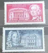 DDR 382-383 (kompl.Ausg.) postfrisch 1953 200.Todestag ber&uuml;hmter dt. Baumeist