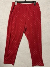Bobbie Brooks Pants Womens XL Red Lounge Pants Vintage Elastic Waist Pockets