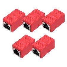 5 Pcs RJ45 Ethernet Coupler, Cat6 Coupler for Cat8/Cat7/Cat6/Cat5e/Cat5,Red