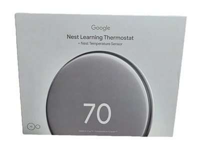 Google Nest Learning Thermostat 4th Gen & Sensor 2nd Gen Polished Silver New