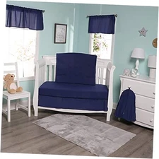 Blue 4 Pc Crib Bedding and Nursery Set by ; Includes Baby Bed Quilt, Navy