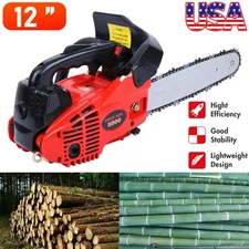 25.4CC Gas Chainsaw 12'' Top Handle Gasoline Powered Chain Saw 2-Stroke 900W USA