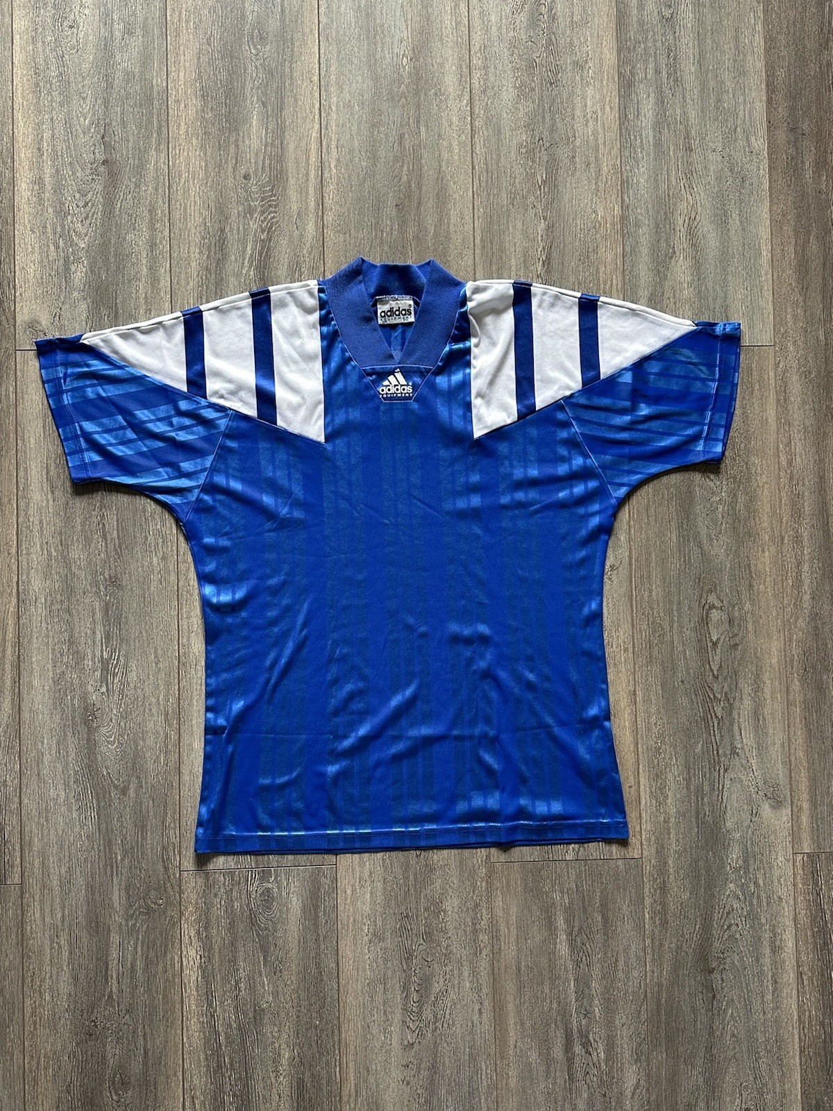 Vintage 1990s Adidas Equipment Soccer Jersey Football Shirt Blue Kit Men Size M