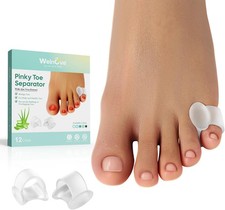 Welnove Gel Toe Separator, 12 Pack Pinky Toe Spacers, Aloe Vera Extract Infused