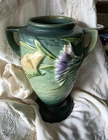 Roseville Pottery Freesia Green Vase 121-8 Vintage Art Marked Original