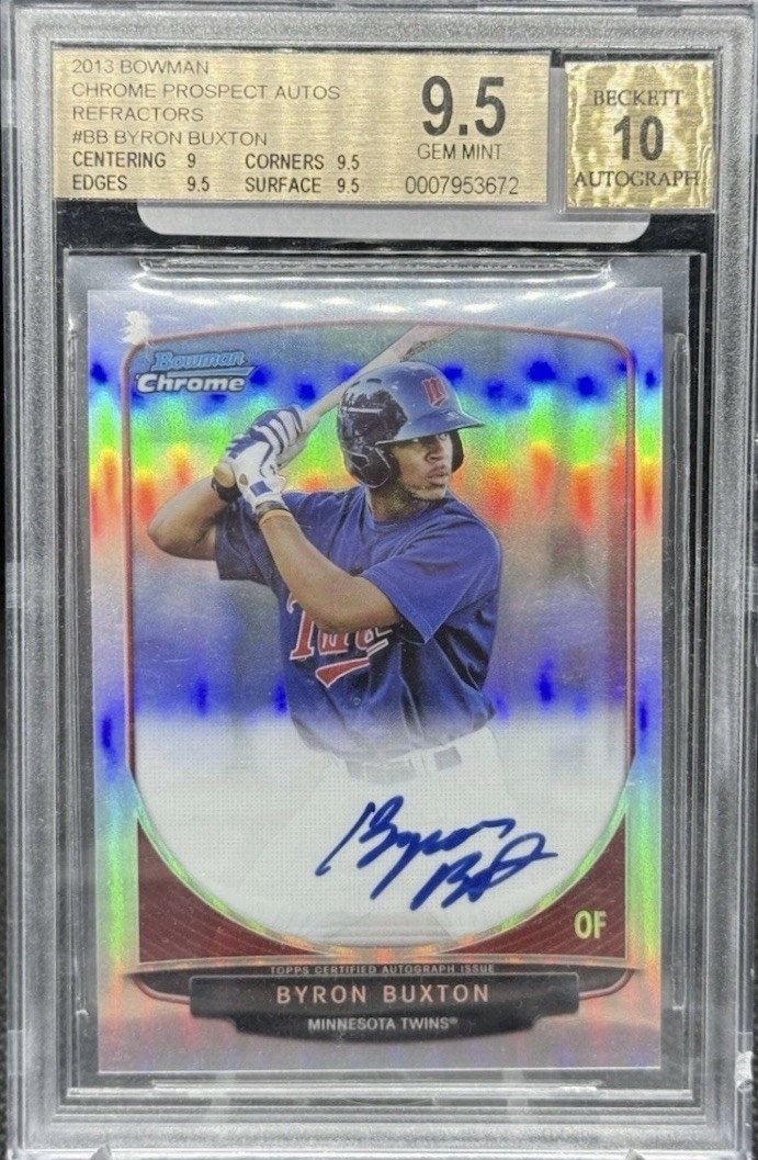2013 Bowman Chrome Byron Buxton Refractor AUTO /500 BGS 9.5/10 GEM MINT