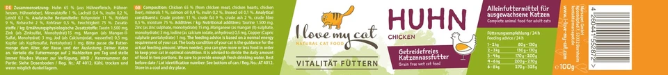 (14,15 EUR/kg) Nourriture humide pour chats au poulet - 6x100g - Photo 3/4