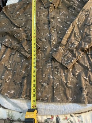 Cabela's Deer Print Shirt Adult XL Tall Brown Outdoor Nature Scenic Hunting