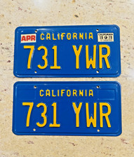 1970 California License Plates DMV Clear-YOM-Chevy-Ford-Dodge 1979 Validation