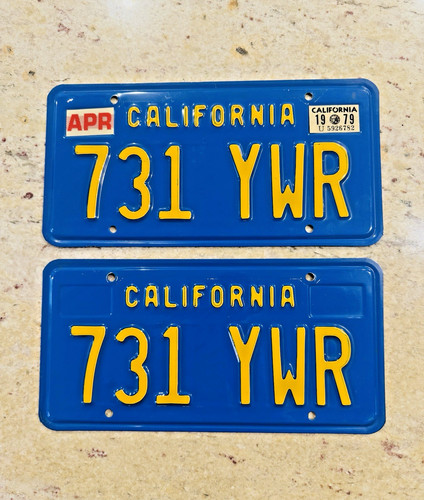 1970 California License Plates DMV Clear-YOM-Chevy-Ford-Dodge 1979 Validation