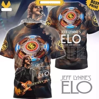 Jeff Lynne ELO The Over and Out Tour Shirt Cool 3D T-shirt Best Gift All Size
