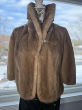 Vintage Mink Stole Overlay Cape Real Mink Fur Wrap
