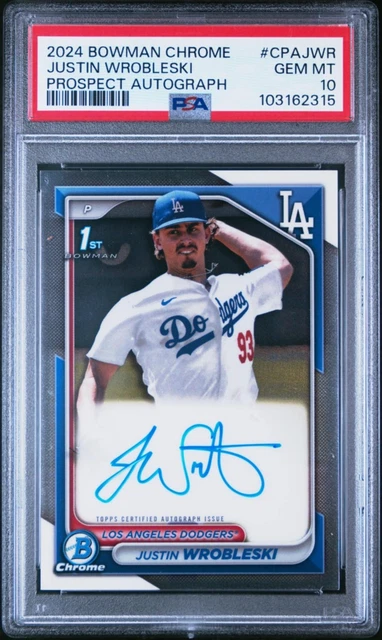 2024 Bowman Chrome Justin Wrobleski Bowman Chrome Auto PSA 10 Dodgers