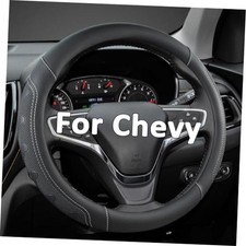 Car Steering Wheel Cover Customized for Chevy, Black and Gray Line