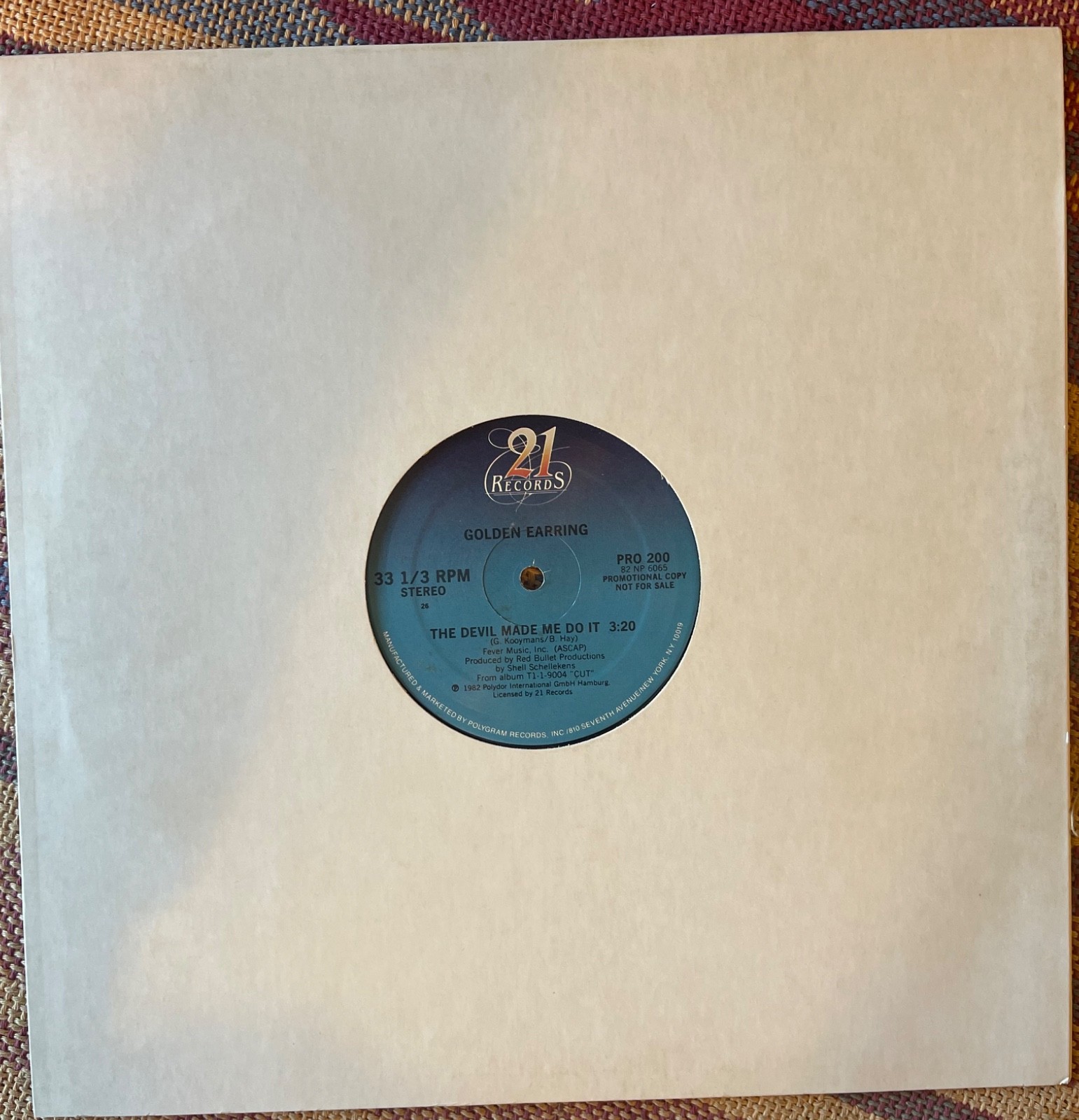 Golden Earring - The Devil Made Me Do It / Baby Dynamite Promo 12” single