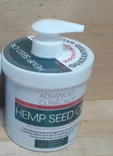 1 PAK: Advanced Clinicals HEMP SEED CREAM Rosehip Sativa Oil Vitamin E Calendula
