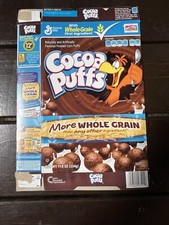 2011 General Mills Cocoa Puffs Cereal Box - More Whole Grain - Games on back