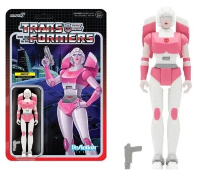 Arcee 4'' ReAction Figur Transformers Unpunched Card Super 7 New Wave 5