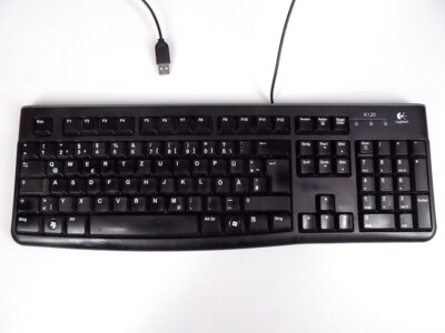Logitech K120 USB QWERTZ Tastatur Keyboard German, DE Schwarz, Black 820-004507