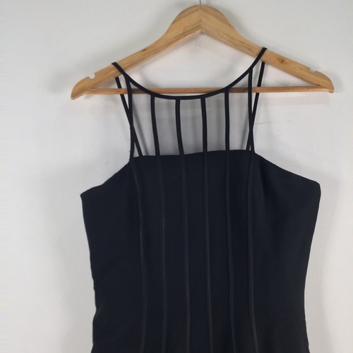 Niteline della roufogali womens dress size 8 maxi black pencil ball gown 095011 - Picture 2 of 9