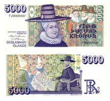 Sedlabanki Islands, 5000 Kronur, 1961, Reproduktion