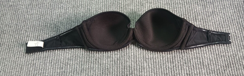 Ellen Tracy Woman Strapless Black Bra 34C Hook&Eye Padded Underwired - Picture 4 of 4
