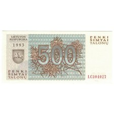 [#808911] Geldschein, Lithuania, 500 Talonu, 1993, Undated, KM:46, UNZ