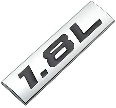 3.8L Chrome Metal Engine Badge - Blue Letter Auto Emblem Decal