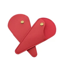 2PCS Leather Scissors Sheath Protector Red Compact Ambidextrous Stainless Ste...