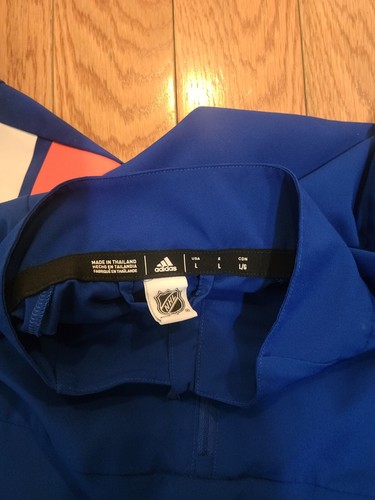 Adidas NY Islanders NHL Track Jacket Men's Blue Size L Hockey Pullover FL6556 - Picture 3 of 11