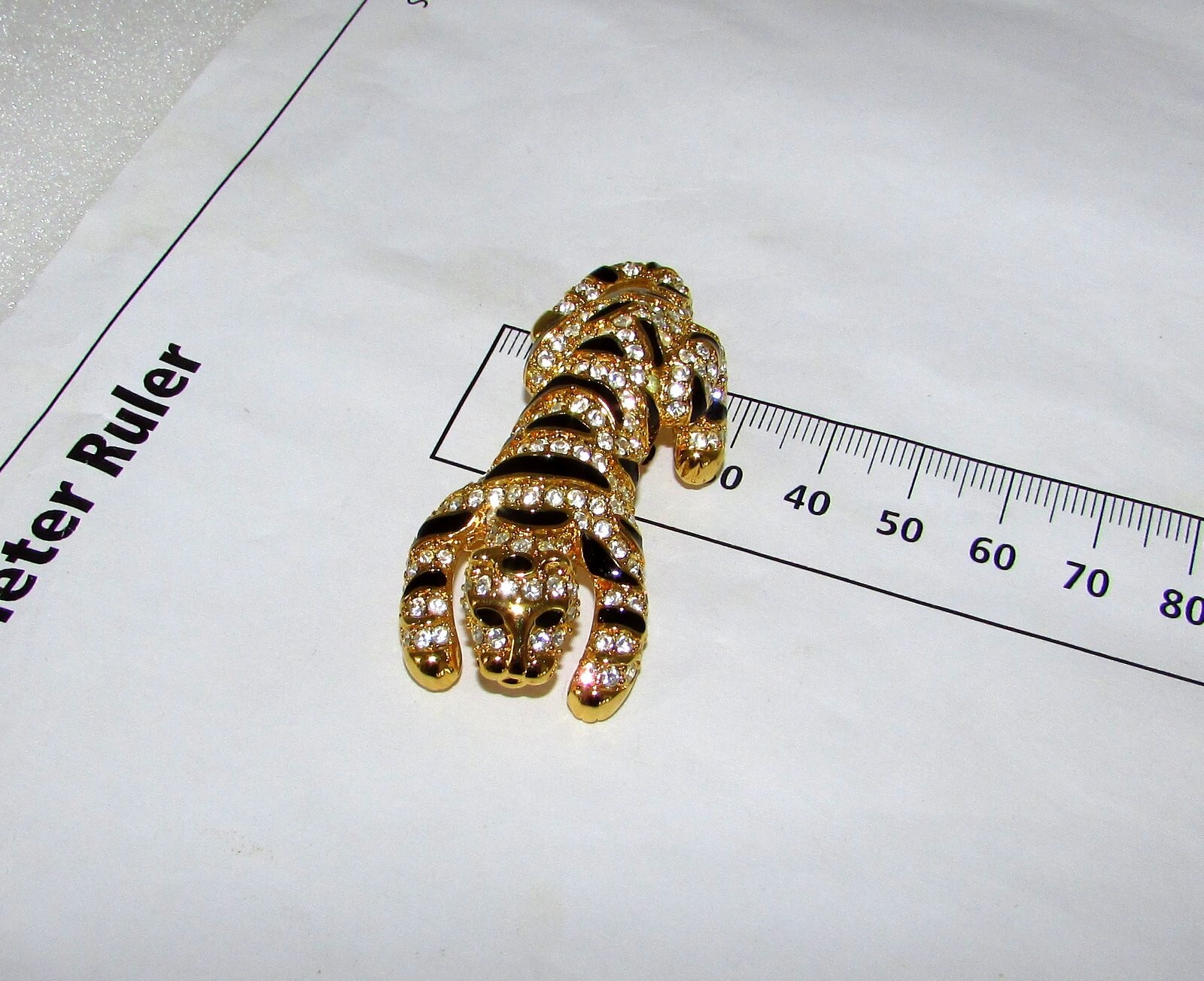 KENNETH JAY LANE TIGER RHINESTONE PIN BROOCH - image 7